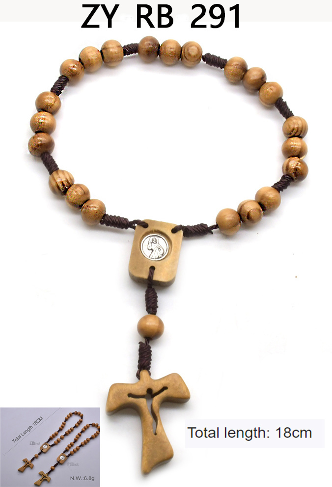 18cm Pine wood beads rosary bracelet