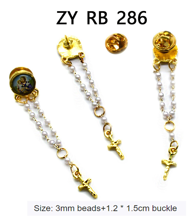 3 pieces in a set Pearl Beaded Cross Pin