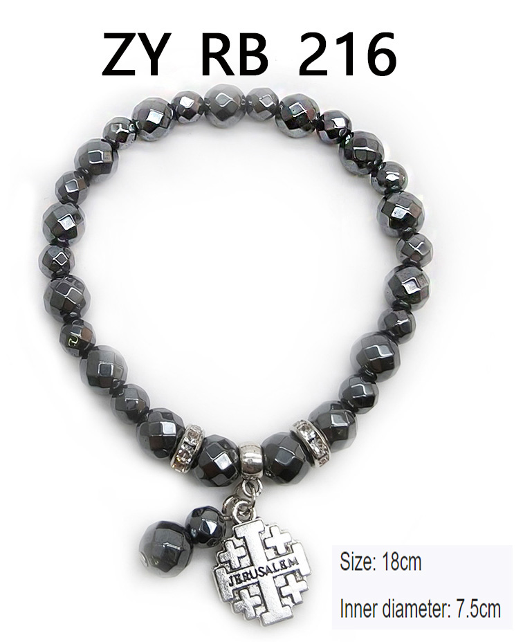 Cross-shaped JERUSALE black  bracelet