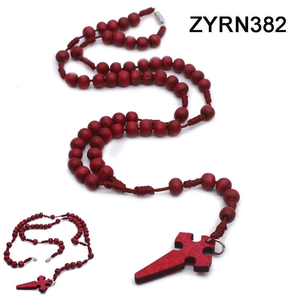 Wooden Rosary Necklace 