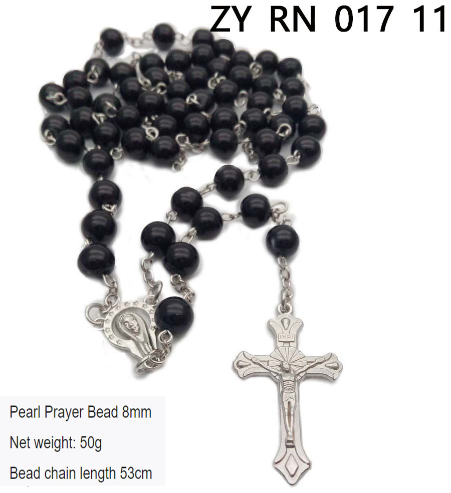 Pearl Cross Beaded Necklace