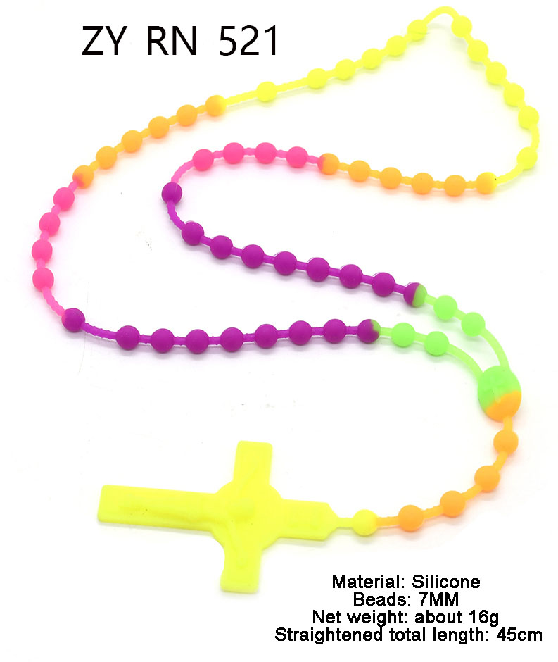 Cross-shaped silicone necklace
