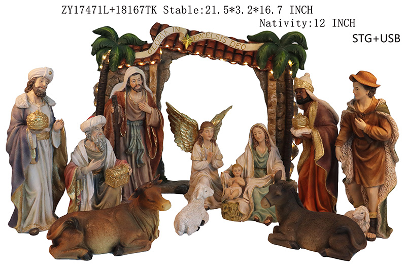 Nativity set & Stable W/ Led light